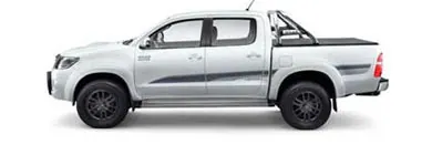 White Toyota HiLux dual-cab ute